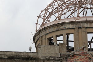 原爆ドームと野鳥