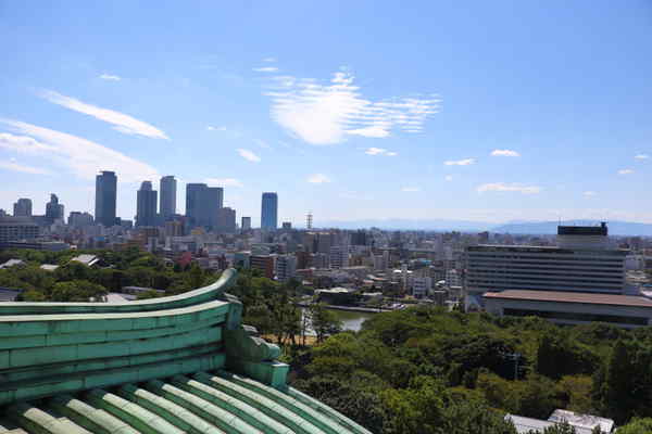 名古屋城天守閣の展望室から見える風景