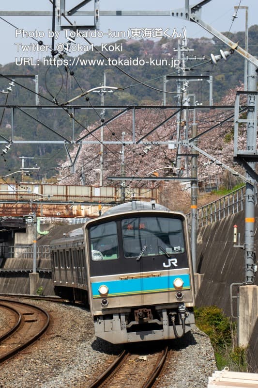 JR藤森駅に入線する205系電車